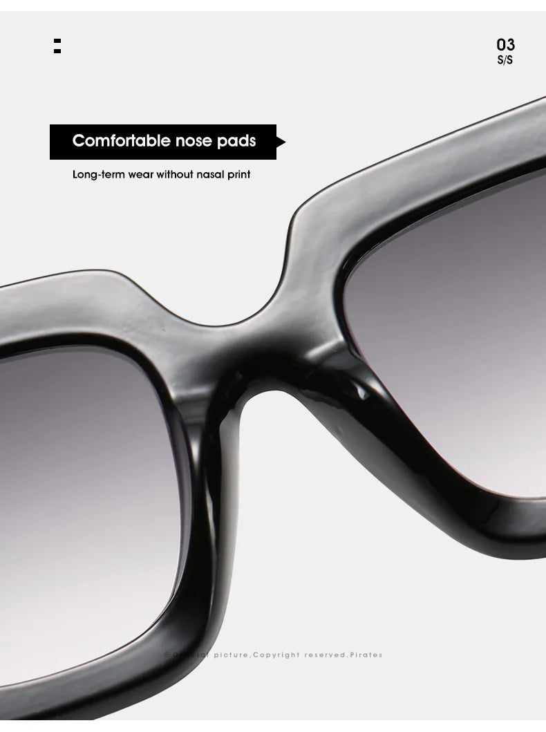 Oversized Square Rhinestone Diamond Women's UV400 Sunglasses