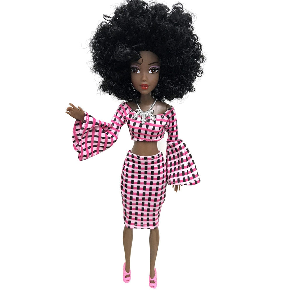 30CM African Black Moveable Joint Body Dolls