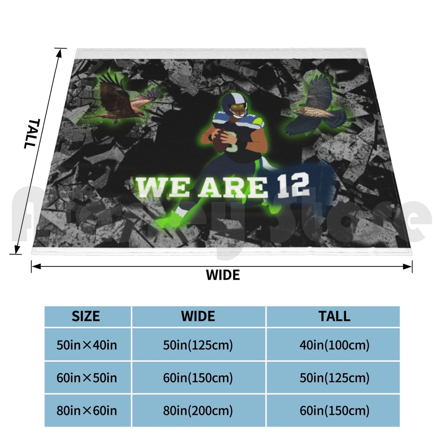 "We Are 12" Seattle Seahawks Blanket