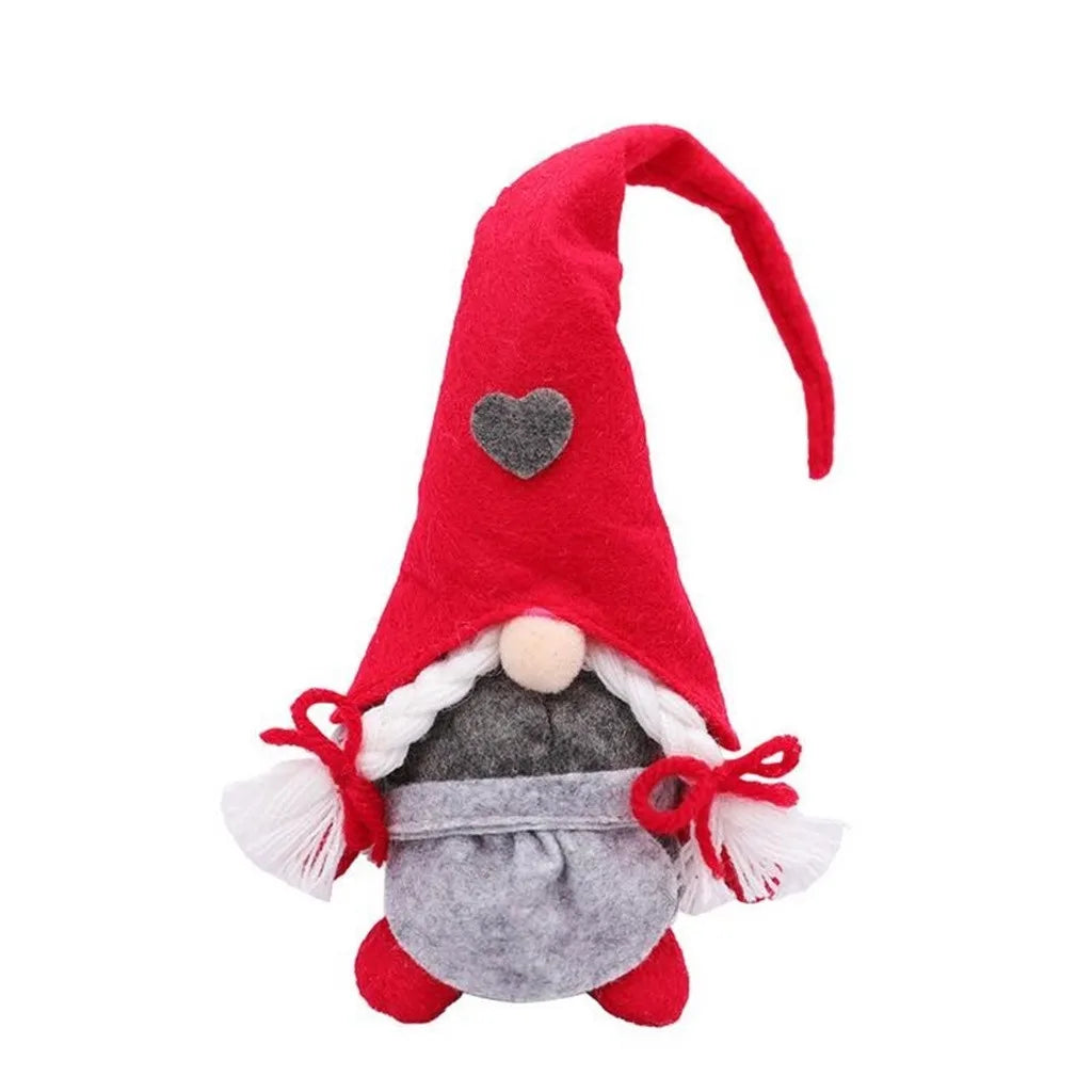 Christmas Santa Doll Knitted Fabric Tree Hanging Ornament Dwarf Elf Gnome