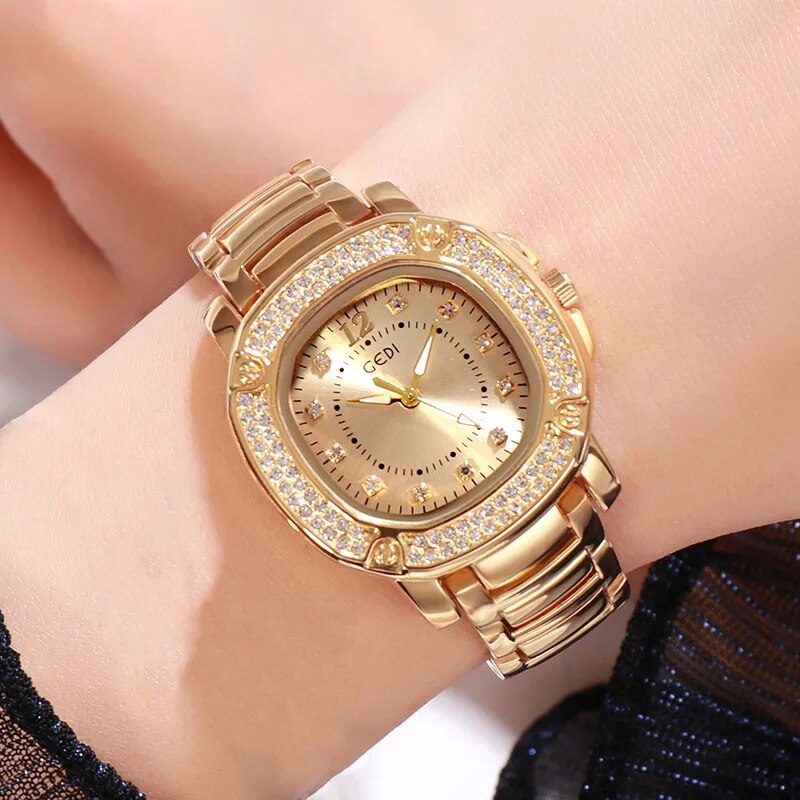 Square Rhinestone Waterproof Diamond Quartz Women's Watch