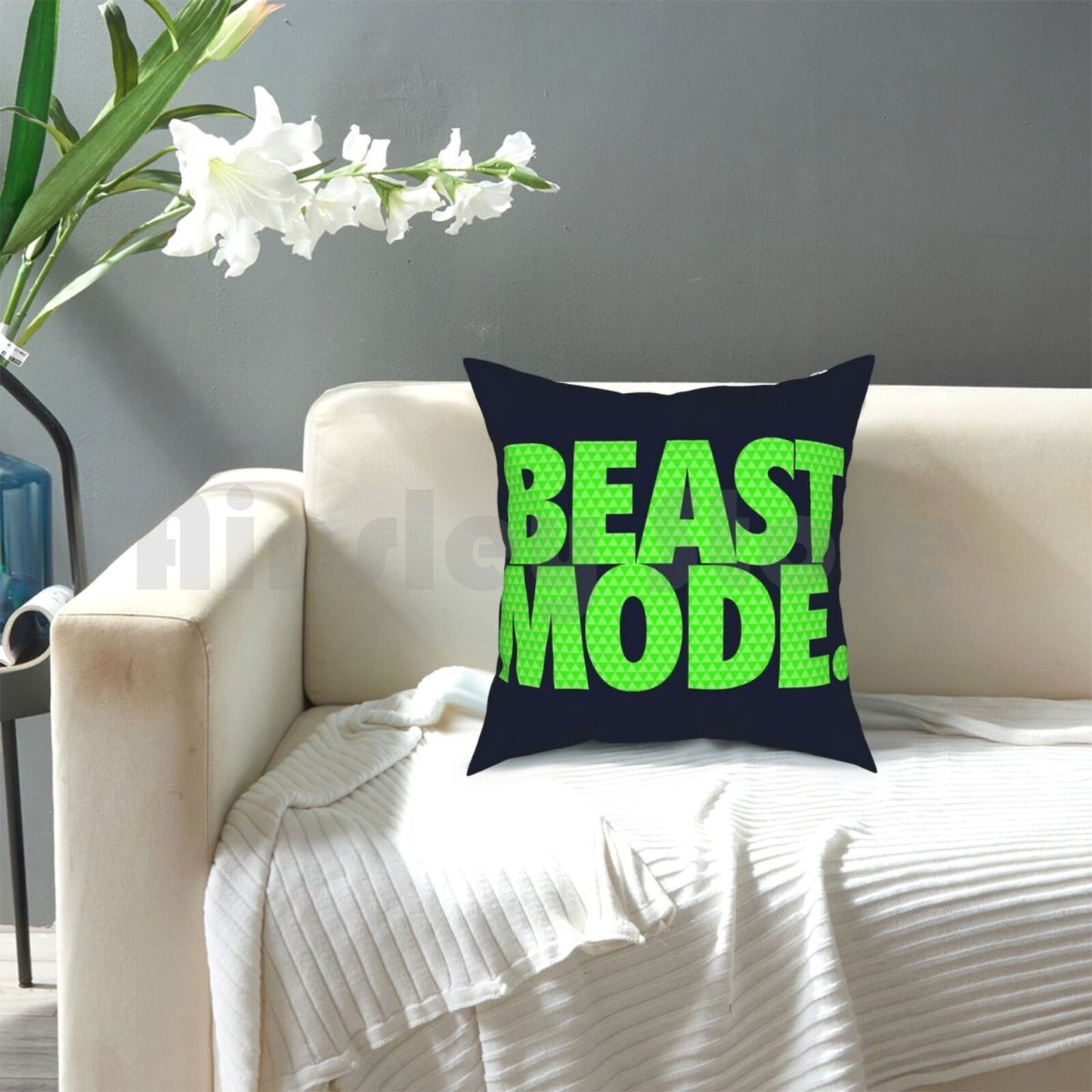 Electric Green Seattle Seahawks Pillow Cover