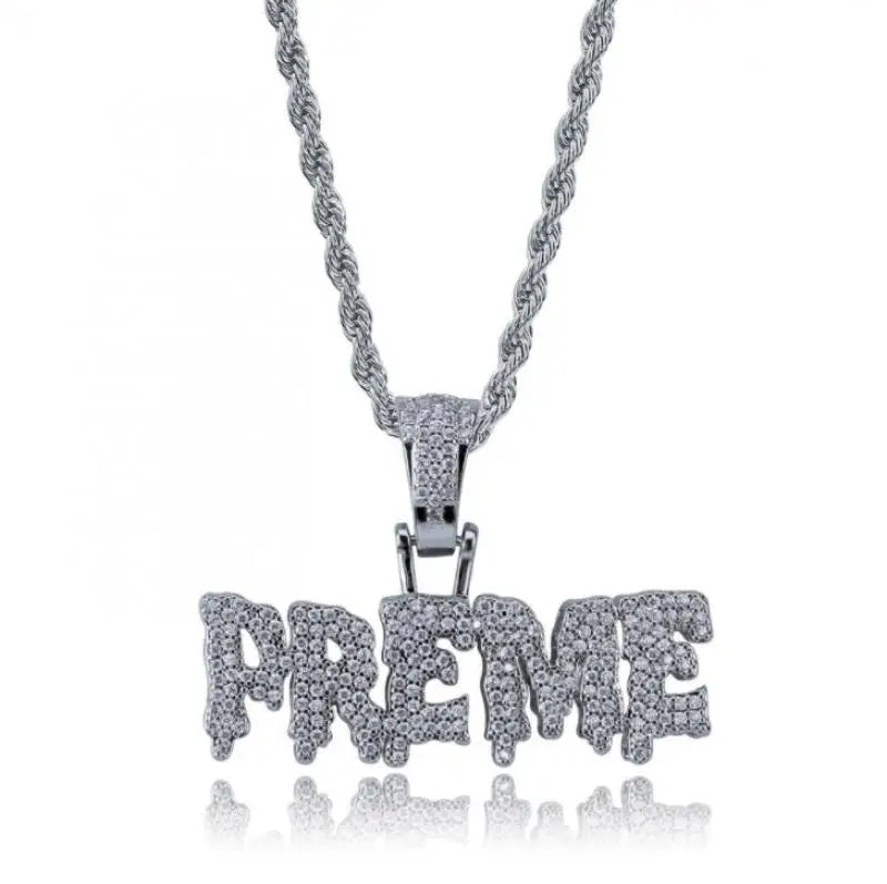 "TRAP" Ice-Out Hip-Hop Pendant Chain Necklace