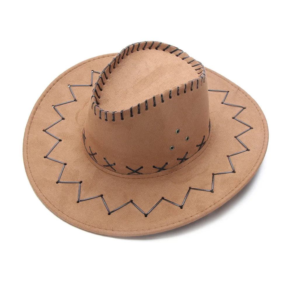 Western Cowboy/Cowgirl Wide Brim Suede Solid Color Hats