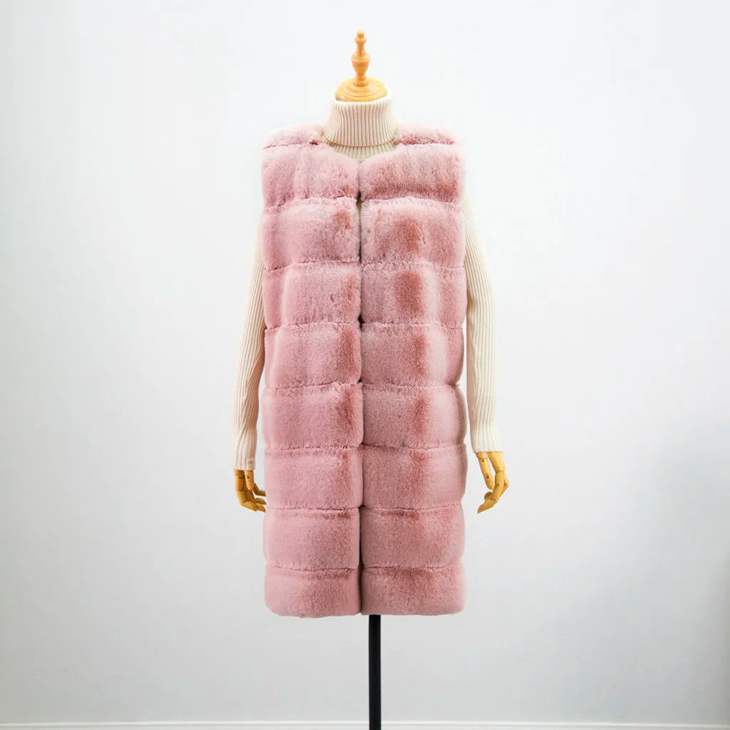 Faux Fur Women's Maxi Vest to 4X