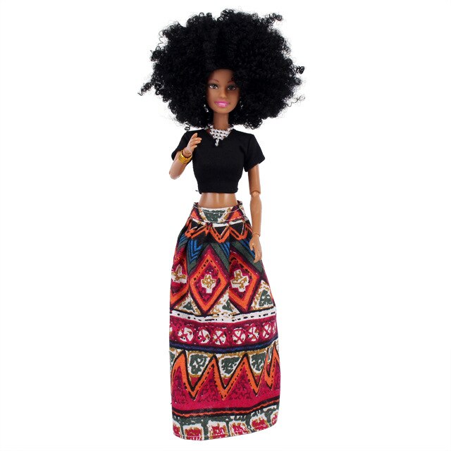 30CM African Black Moveable Joint Body Dolls