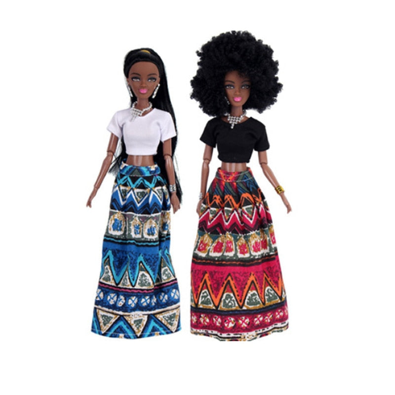 30CM African Black Moveable Joint Body Dolls