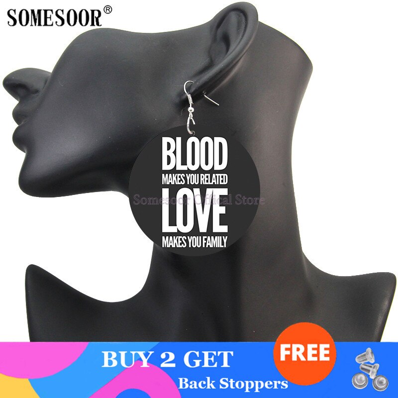 Black Live Matter Sayings Blessing Women Wooden Drop Earrings