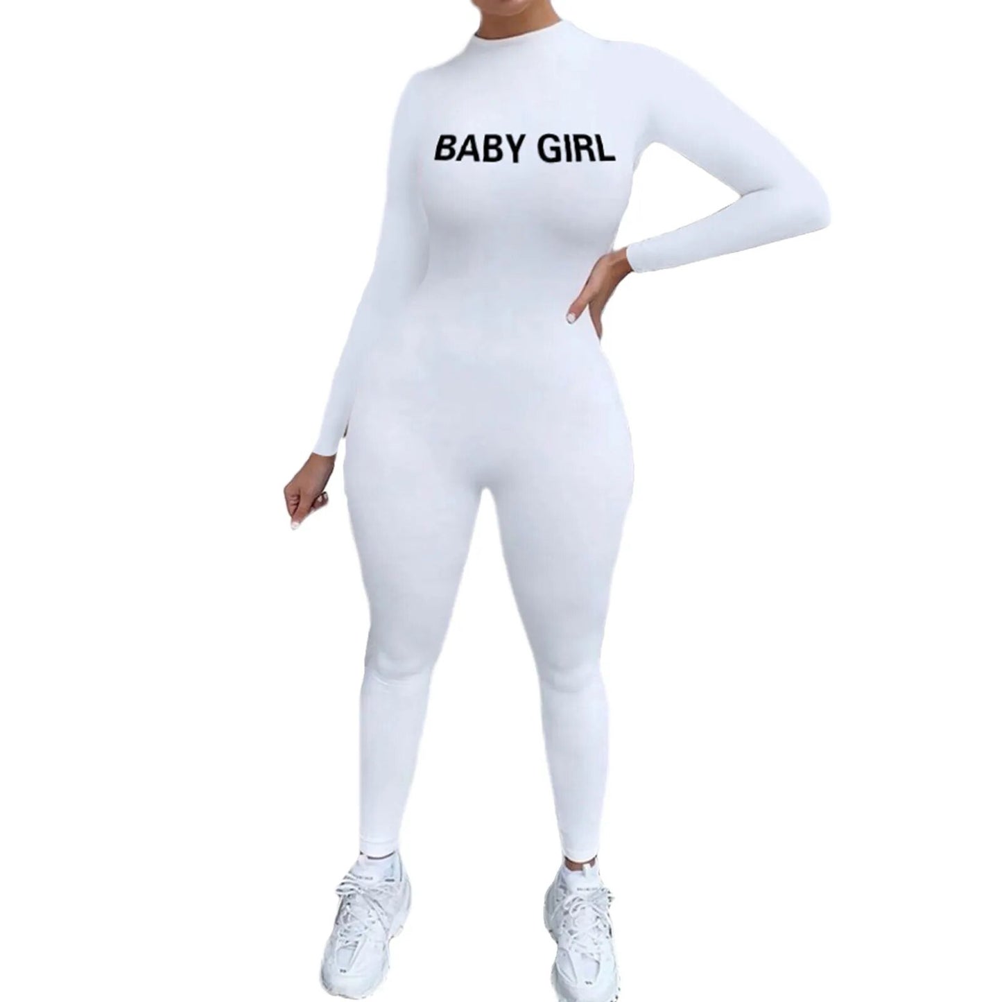 "Baby Girl" Long Sleeve Fitness Jumpsuit