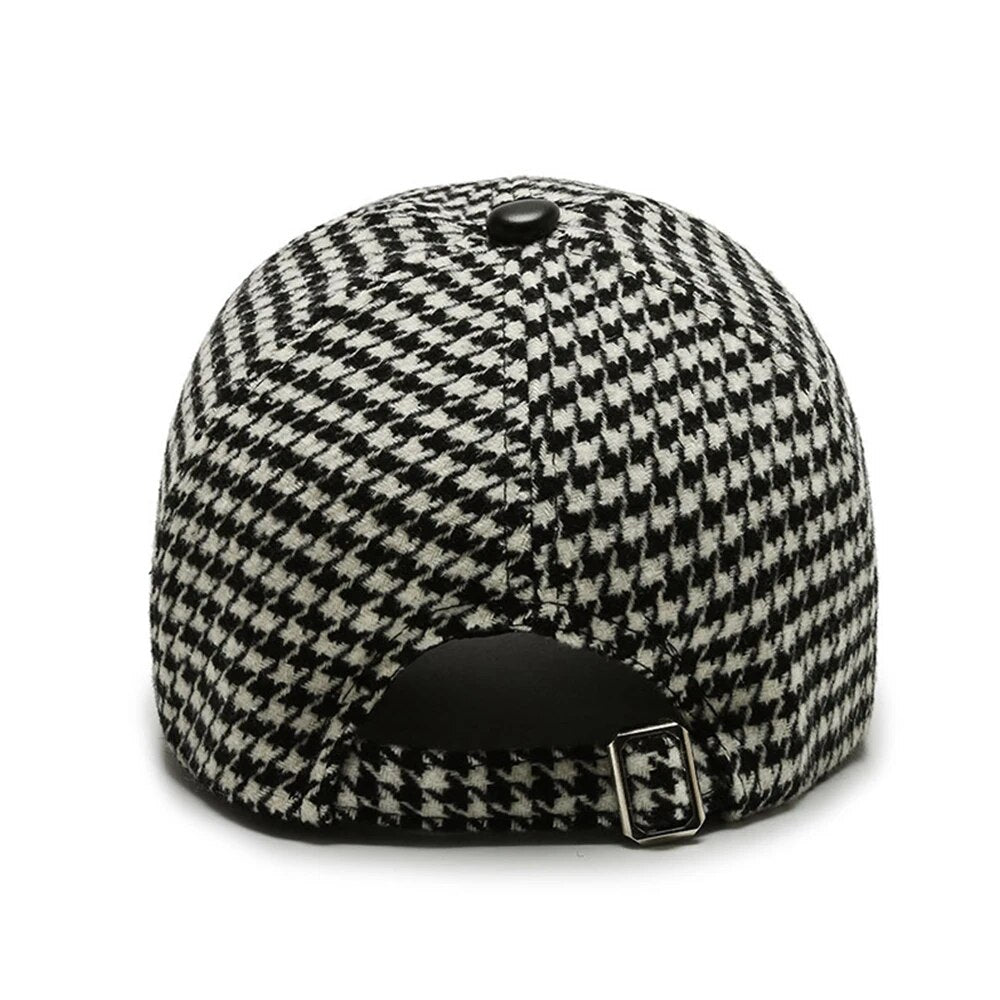 Houndstooth British Style Plaid Baseball Hat