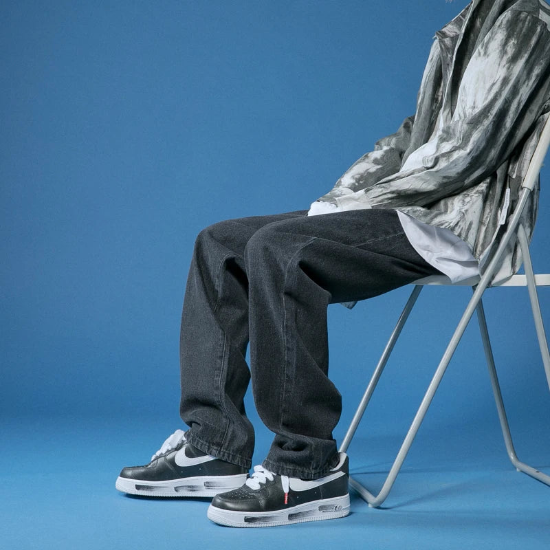 Mens Denim Baggy Streetwear Hip-Hop Loose Jeans