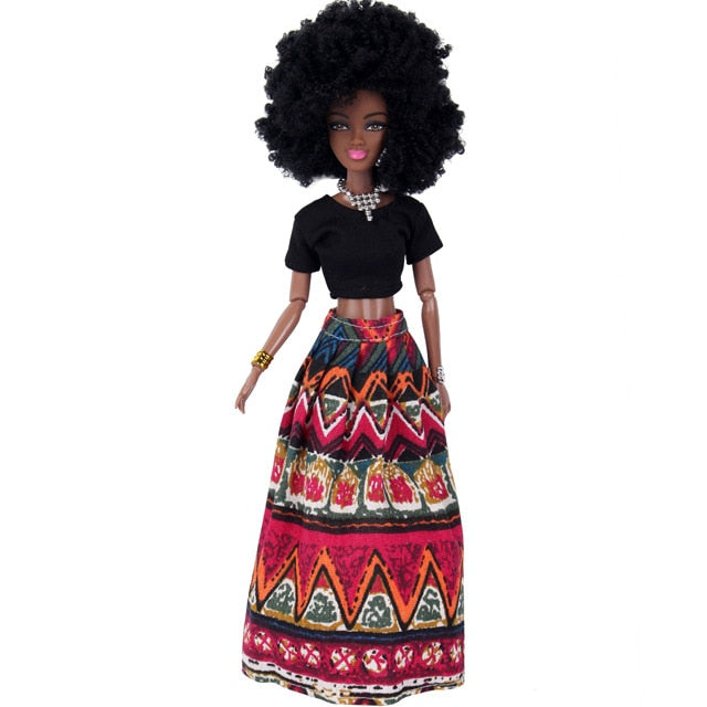 30CM African Black Moveable Joint Body Dolls