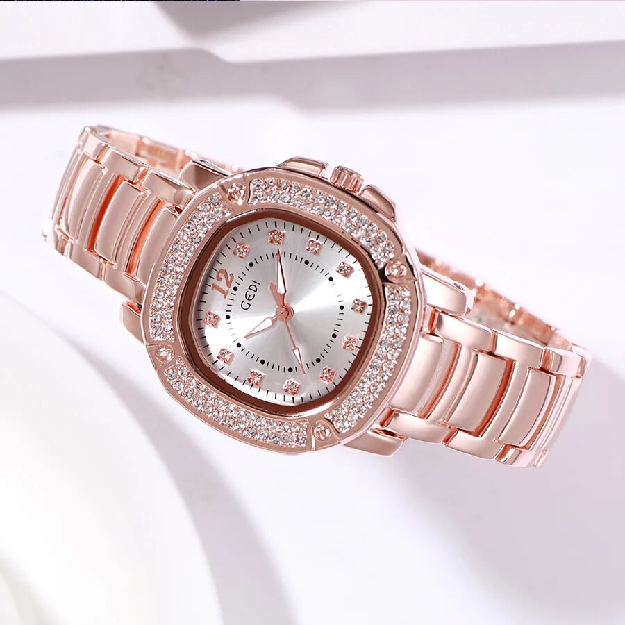 Square Rhinestone Waterproof Diamond Quartz Women's Watch