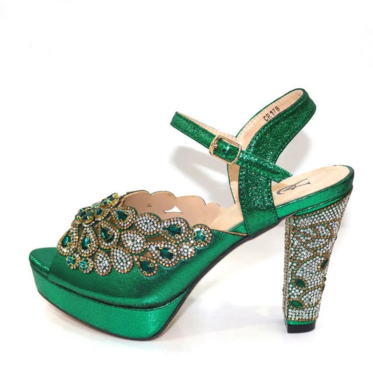 Embellished Rhinestone Peacock Design Party/Wedding Stiletto  Heel Sandal Pumps