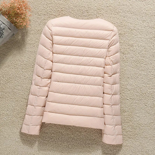 Padded Collarless Ultralight Quilted Women's Down Jacket