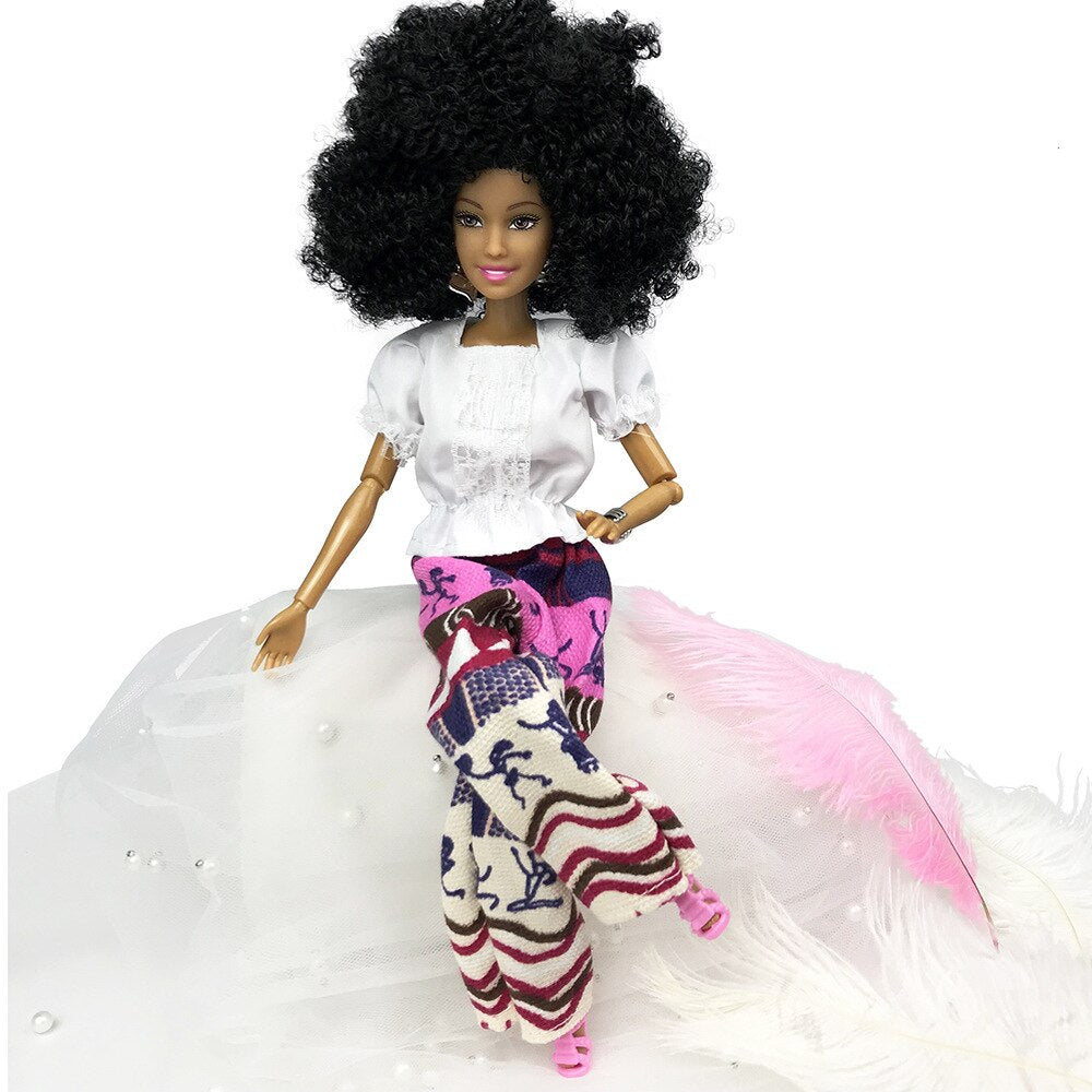 30CM African Black Moveable Joint Body Dolls