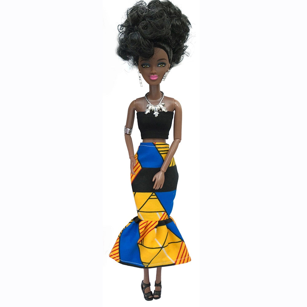 30CM African Black Moveable Joint Body Dolls