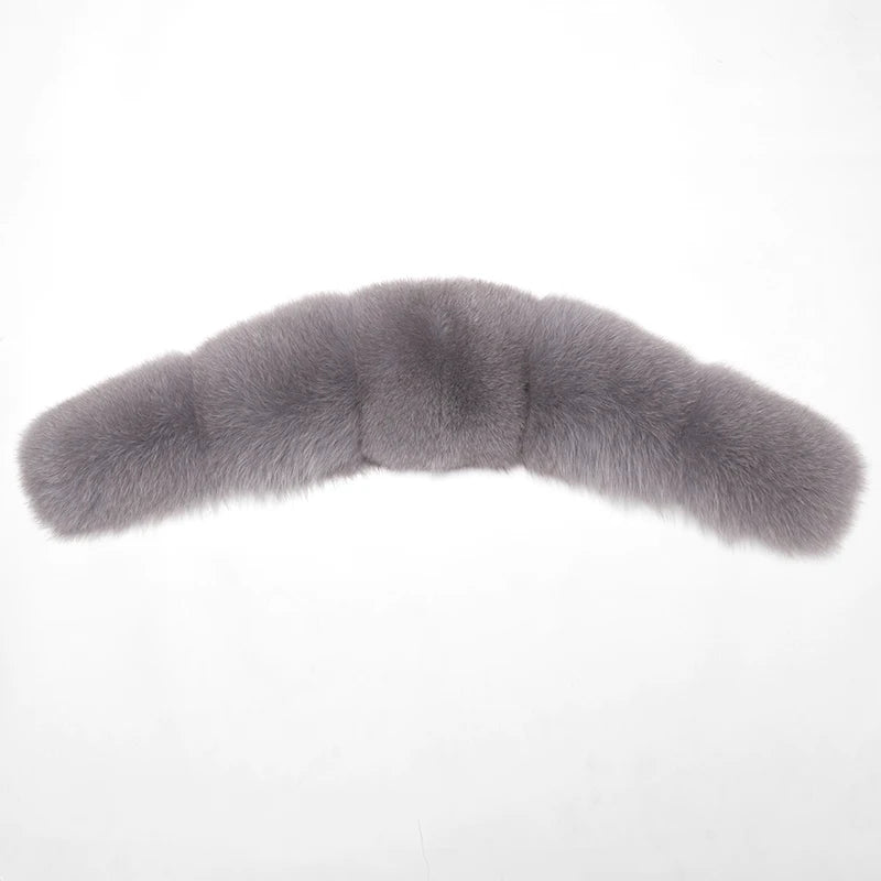 Colorblock Real Fur Oversized Collar Hip-Hop Design Women's Hooded Full Pelt Trenchcoat