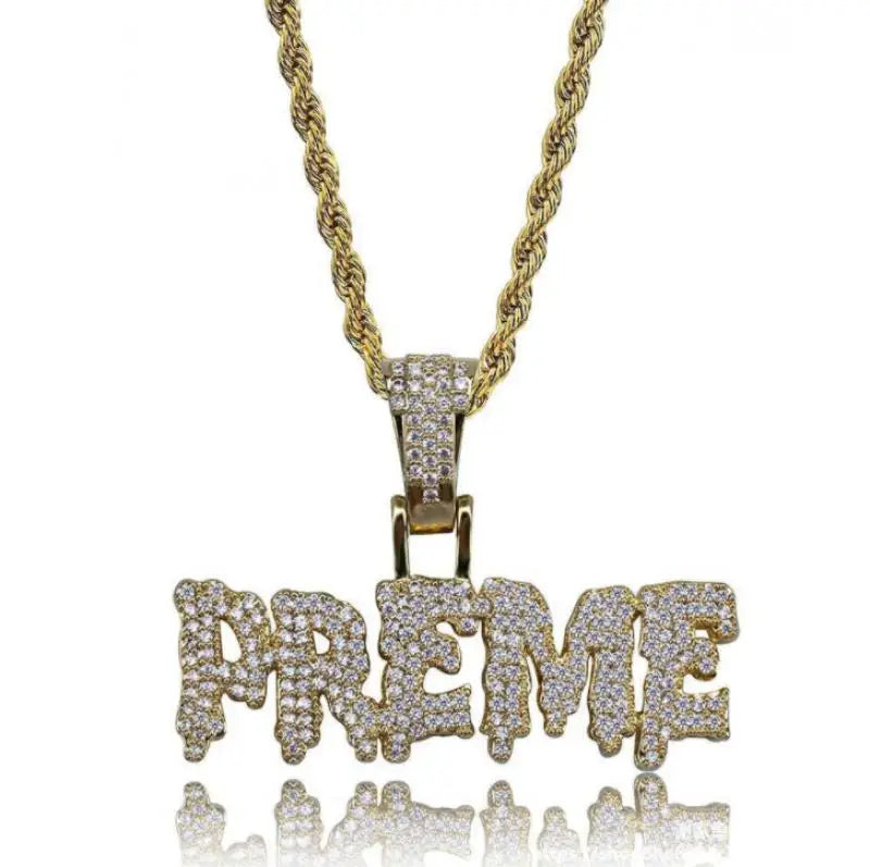"TRAP" Ice-Out Hip-Hop Pendant Chain Necklace