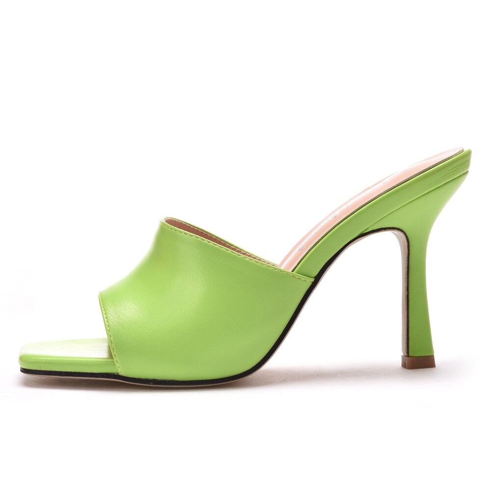 Candy Color Stiletto Slipper Platform Mule Sandals