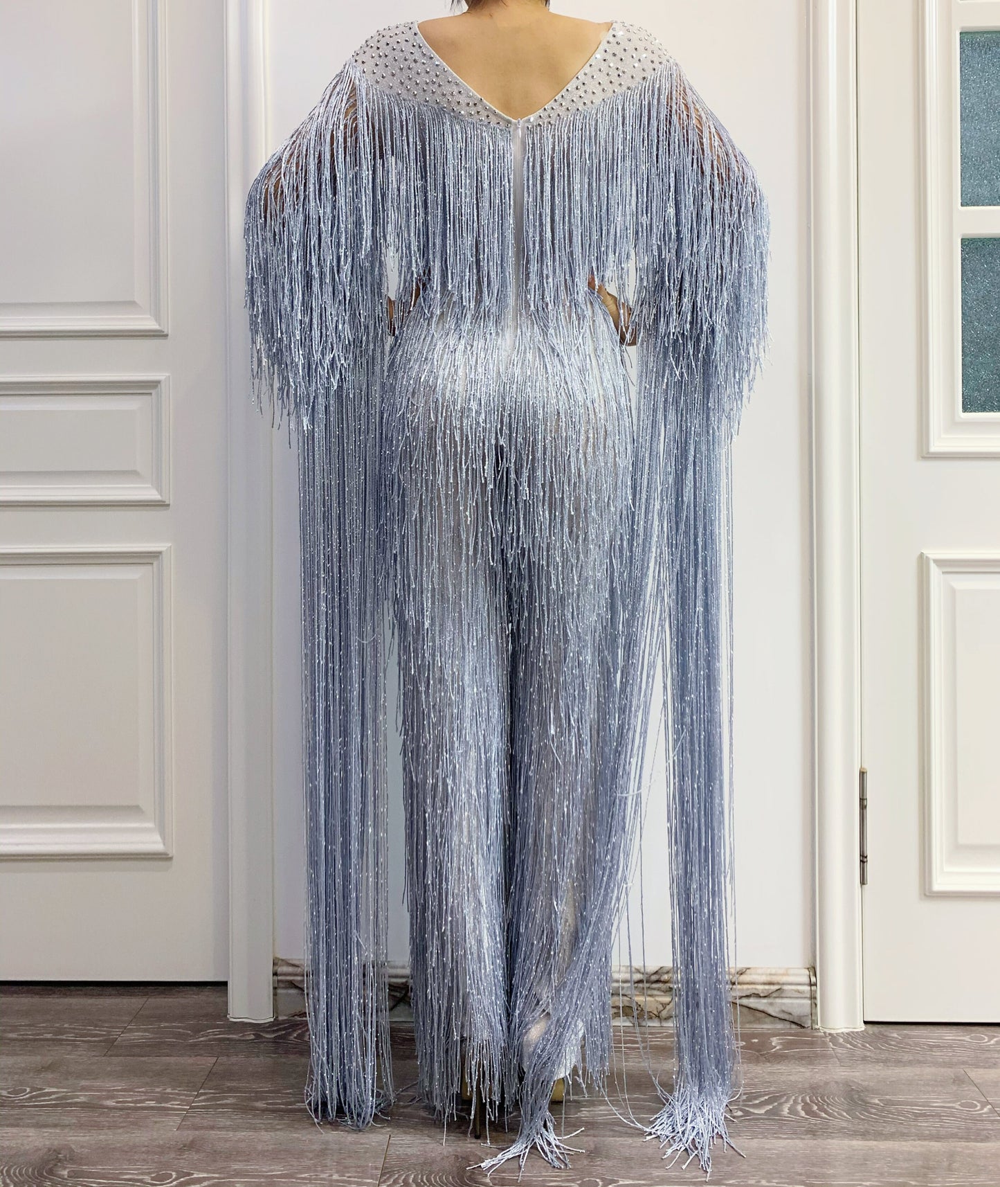 Tassel Fringe Rhinestone Jumpsuit