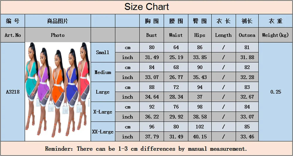 Colorblock Patchwork Sleeveless Bodycon Deep V-Neck Women's Fitness Workout Shorts Romper