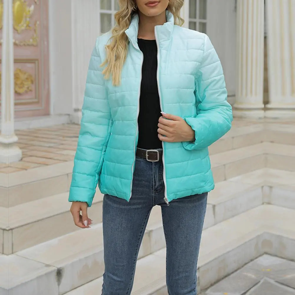 Gradient Colorblock Oversized Women's Jacket