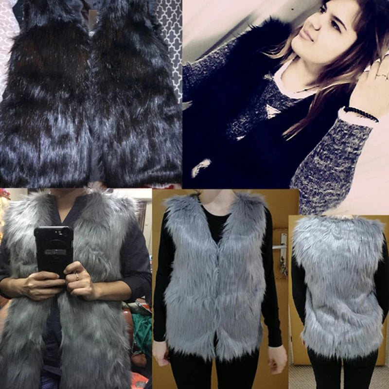 Faux Fur Sleeveless Slim Ladies Vest