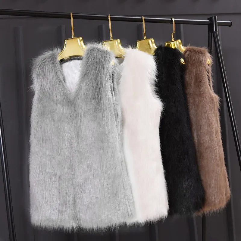 Faux Fur Sleeveless Slim Ladies Vest