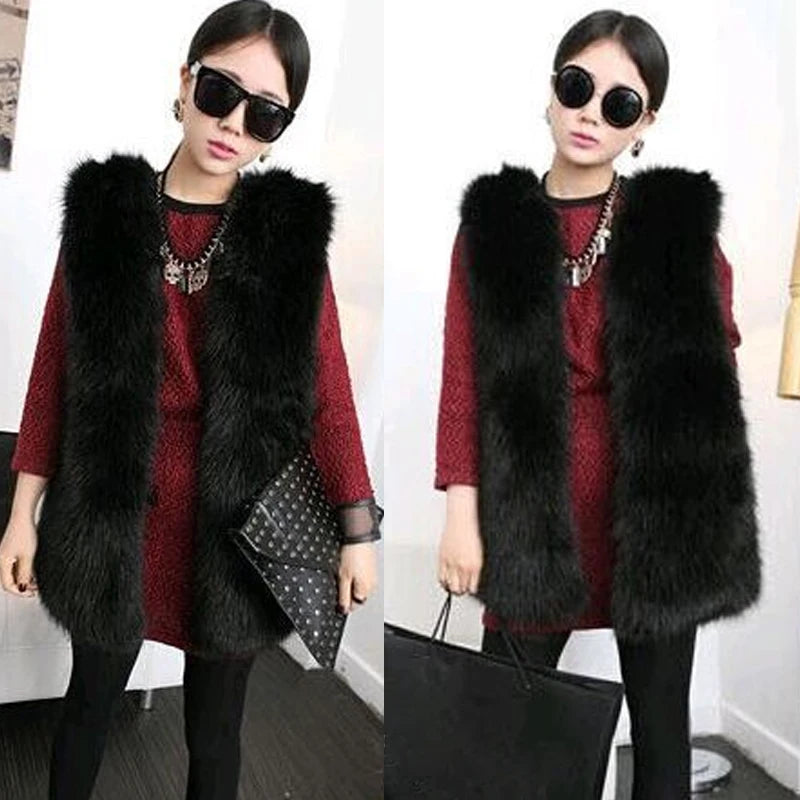 Faux Fur Sleeveless Slim Ladies Vest