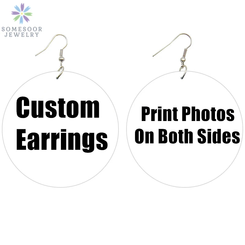 Pink Black Afro Woman Bubble Gum Print Wood Drop Earrings