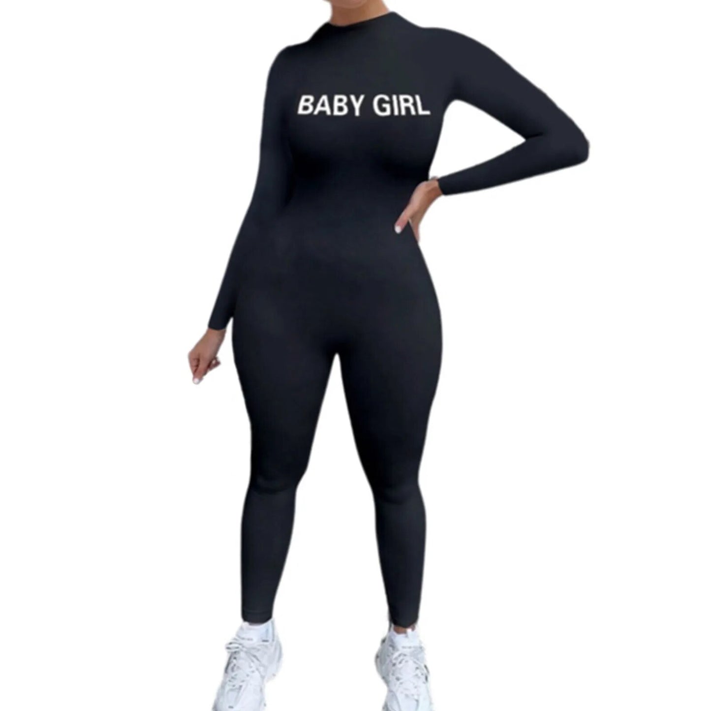 "Baby Girl" Long Sleeve Fitness Jumpsuit