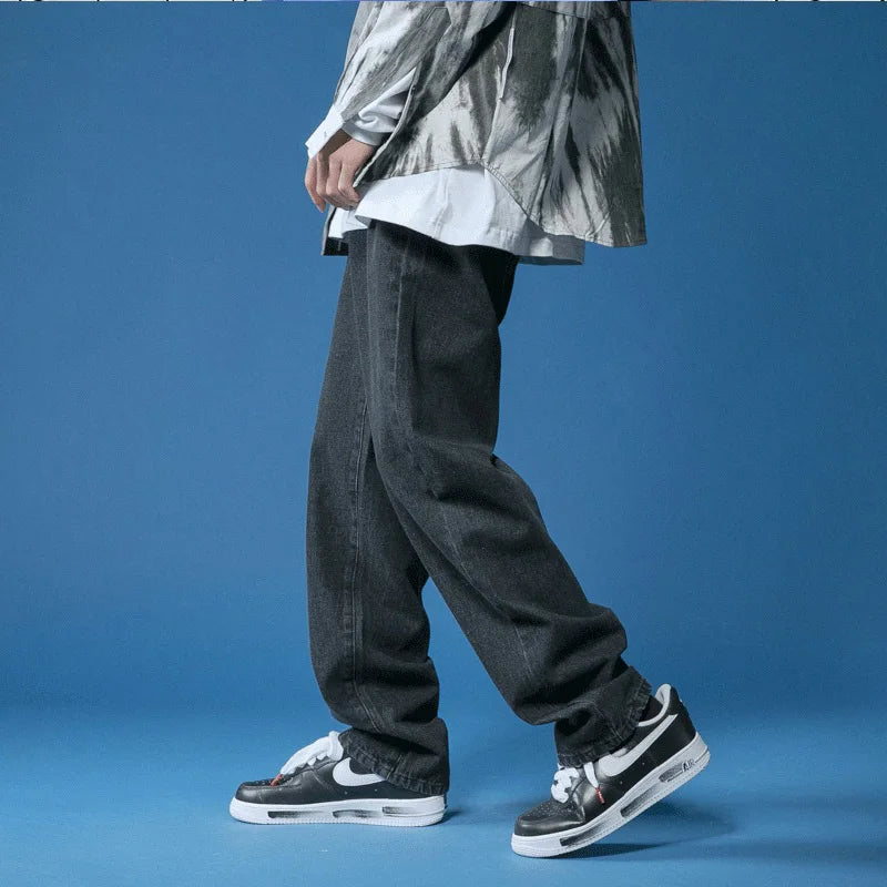 Mens Denim Baggy Streetwear Hip-Hop Loose Jeans