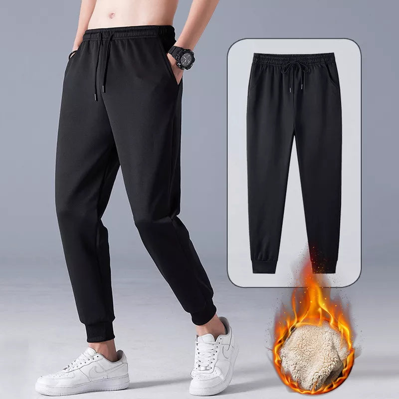 Men's Winter Thermal Letter Printed Cotton Sweatpants