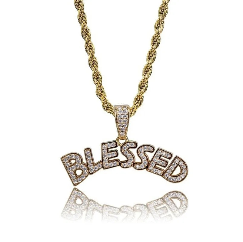 "TRAP" Ice-Out Hip-Hop Pendant Chain Necklace