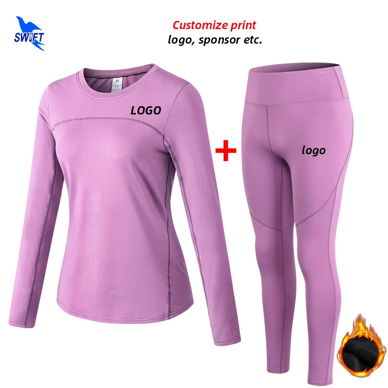 Fleece Ladies Quick Dry Stretch Yoga Running Set Sportswear Workout Tracksuit