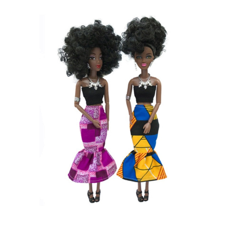 30CM African Black Moveable Joint Body Dolls