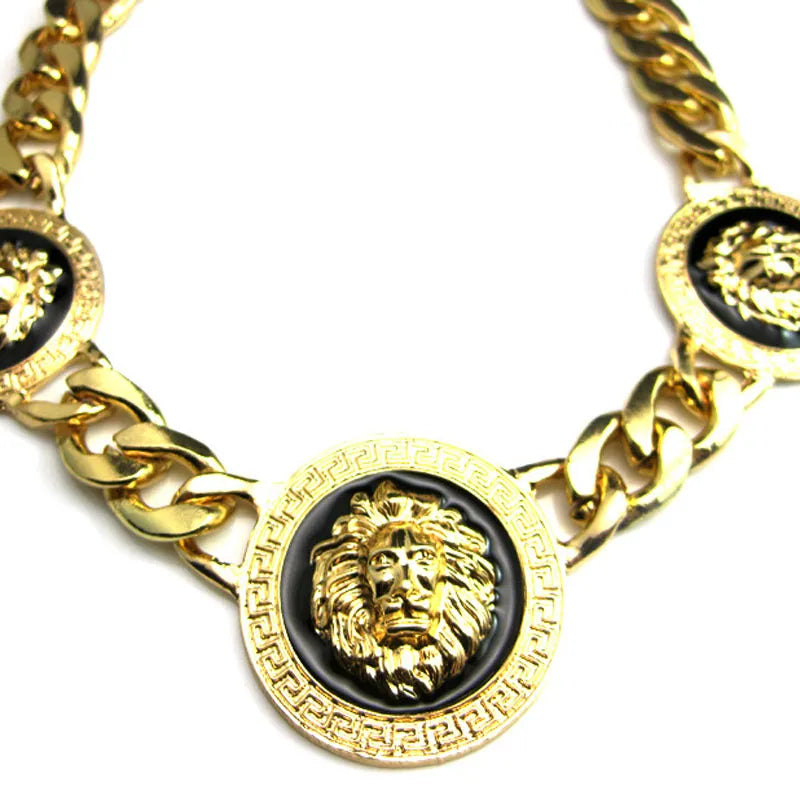 Lion Head Punk Pendant Geometric Trend Hip Hop Necklace