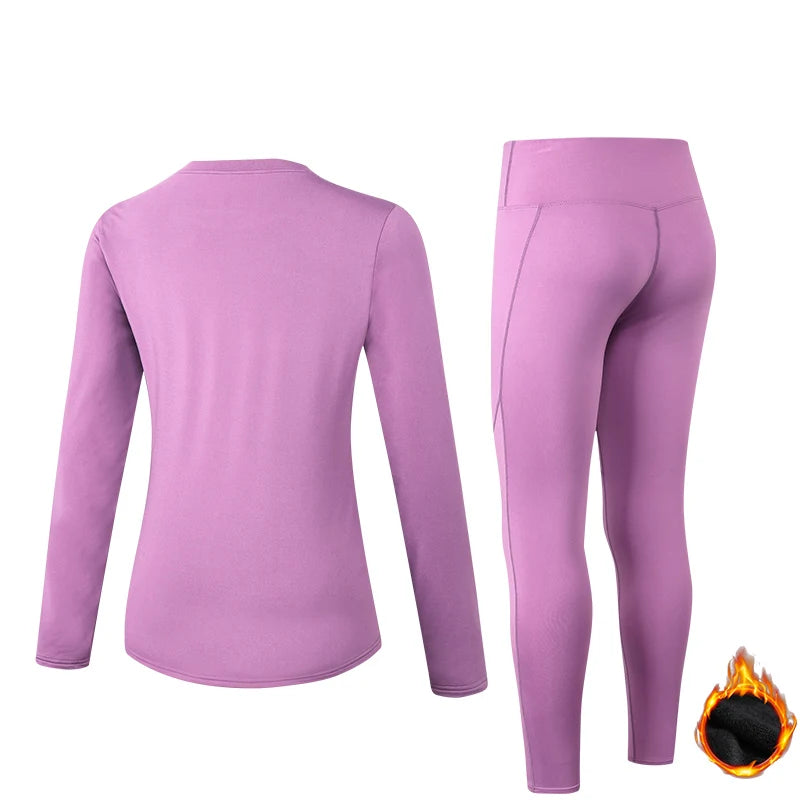 Fleece Ladies Quick Dry Stretch Yoga Running Set Sportswear Workout Tracksuit