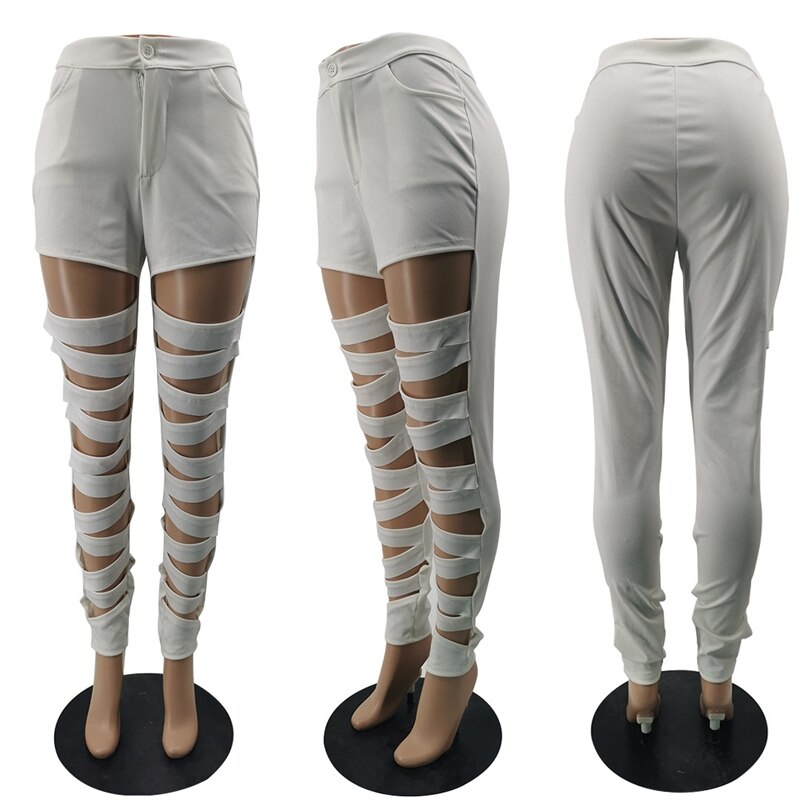 Ripped Ladies Pencil Pants