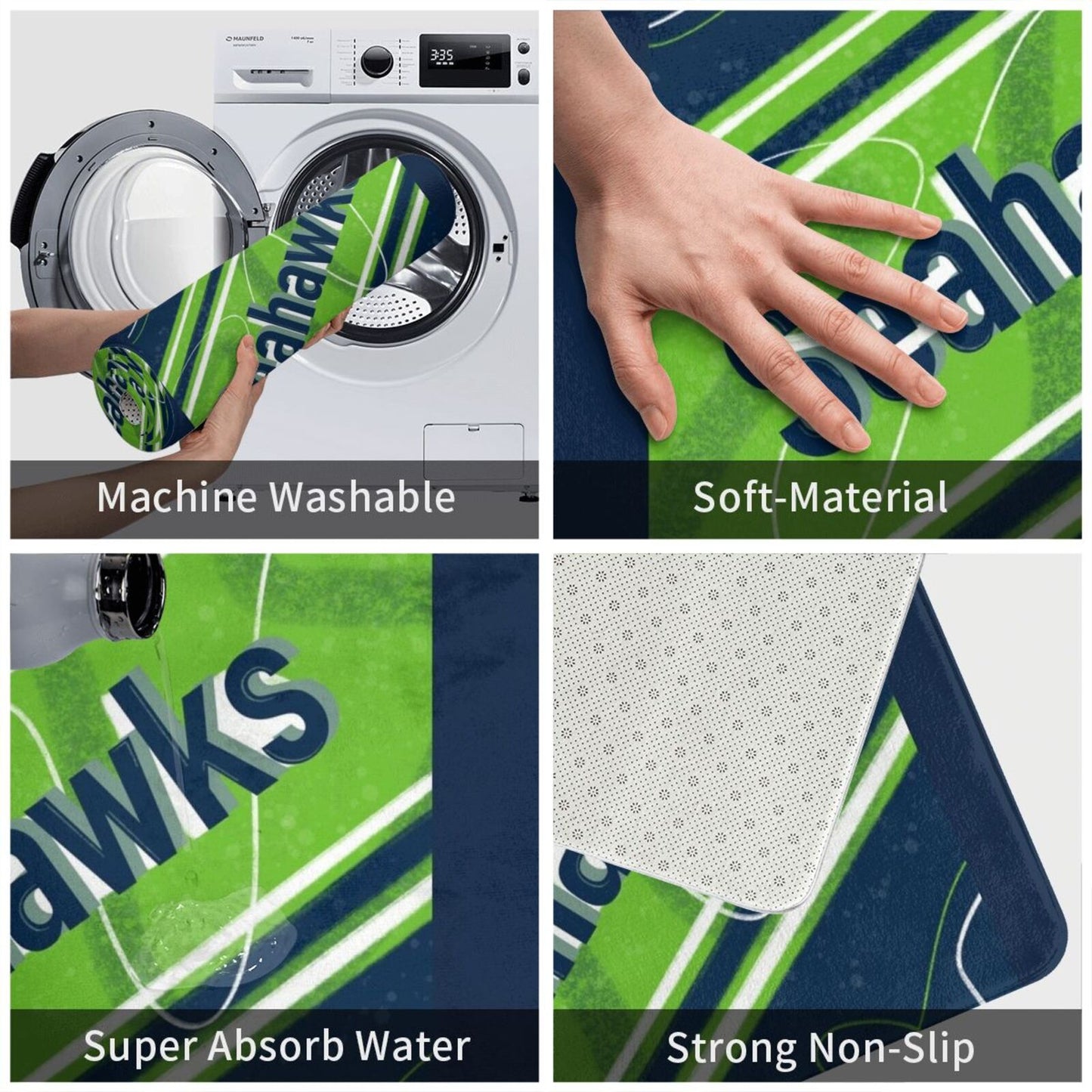 Cushion Soft Non-Slip Seahawks Seahawks Rug/Mat