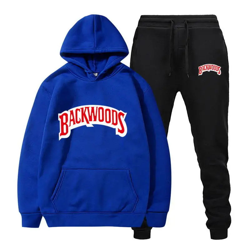 "Backwoods" Men's Fleece Hoodie + Sweatpants Thick Sweatsuit/Tracksuit