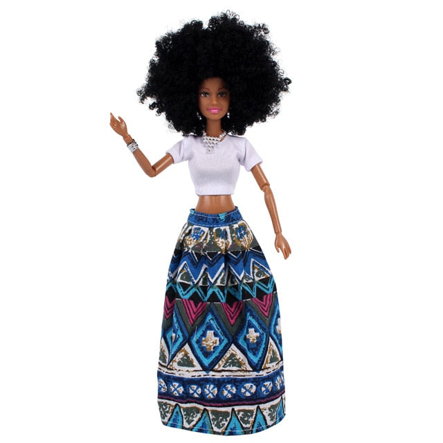 30CM African Black Moveable Joint Body Dolls