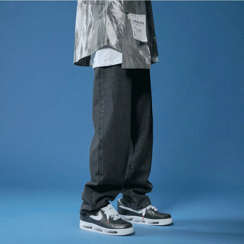 Mens Denim Baggy Streetwear Hip-Hop Loose Jeans