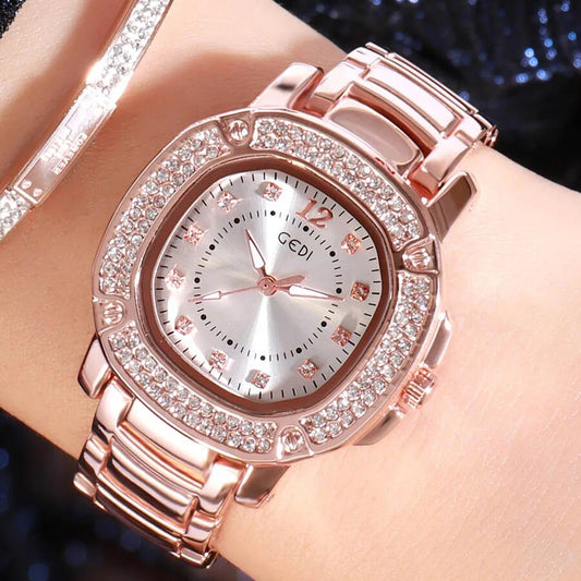 Square Rhinestone Waterproof Diamond Quartz Women's Watch