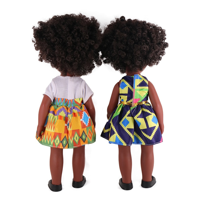 African American Baby Doll for 4+ Kids 35cm 14Inches Brown Eyes Explosion Doll