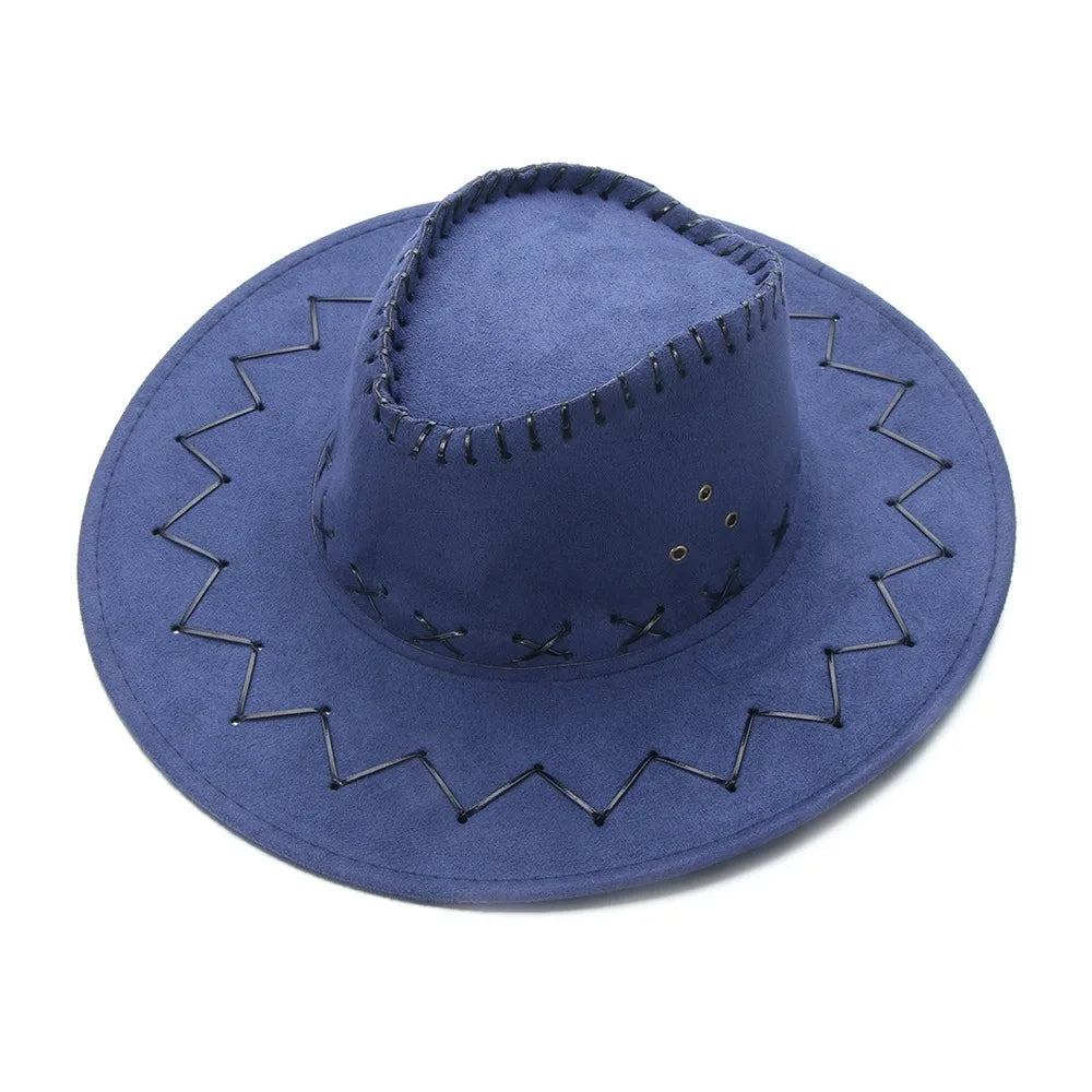 Western Cowboy/Cowgirl Wide Brim Suede Solid Color Hats