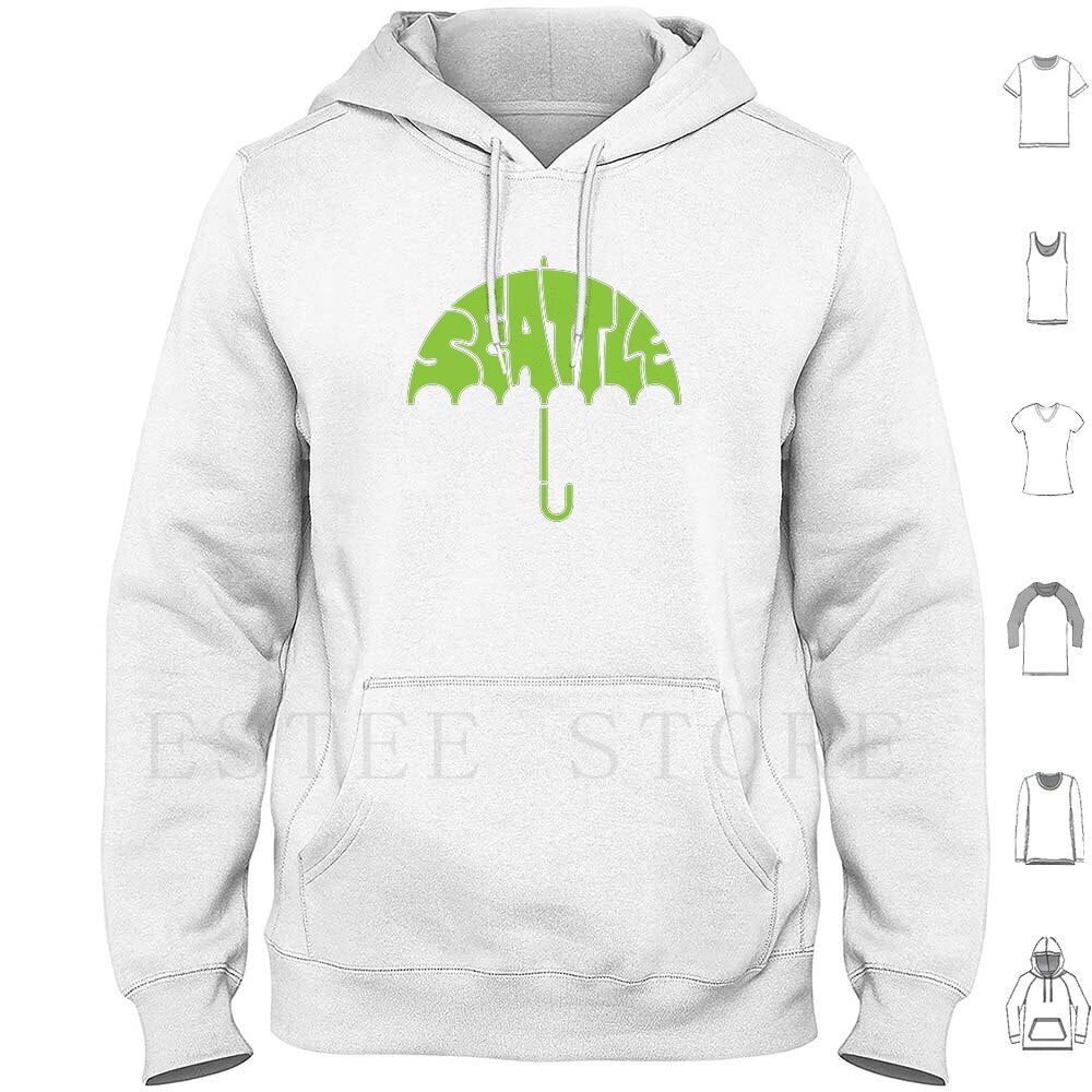 Men's Seattle Rain Umbrella Long Sleeve Hoodie/Sweatshirt