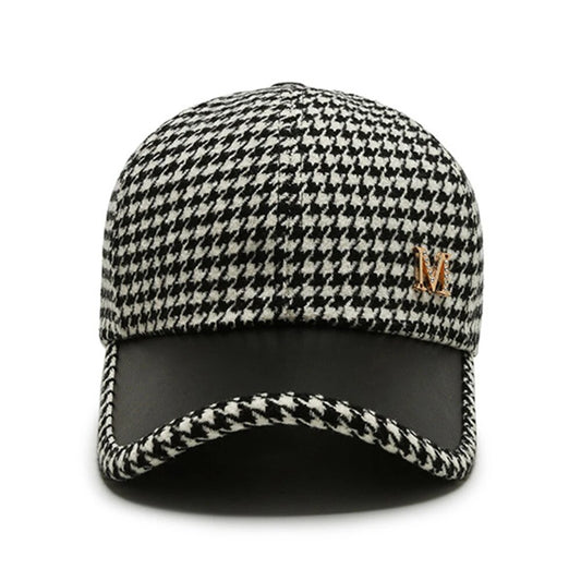 Houndstooth British Style Plaid Baseball Hat