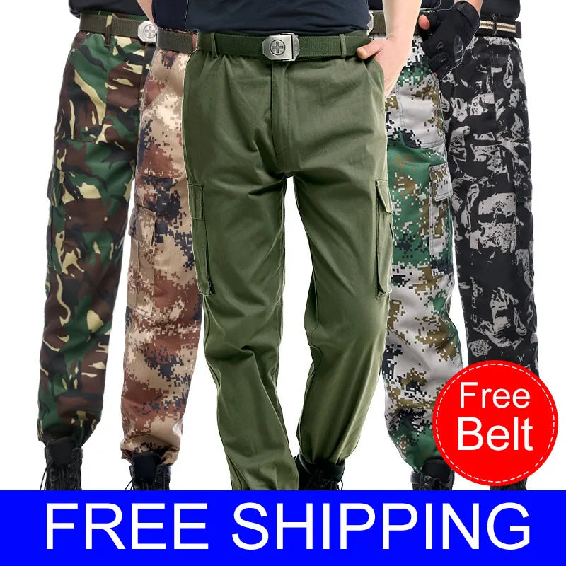 Men's Cargo Solid/Camouflage Harem Pants w/ Belt